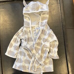 Carter's Gray and White Baby Hooded Robe with Ears